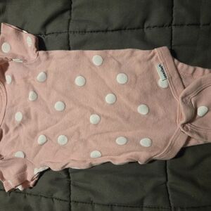 Pink Polka Dot Baby Onesie